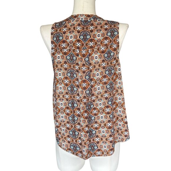 Elodie V-Neck Sleeveless Floral Lightweight Flowy Pullover Top Women's Sz XS - Picture 4 of 9